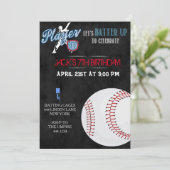 Uitnodigingen van de Baseball Sports Birthday Part (Staand voorkant)