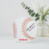 Uitnodigingen van de Baseball Sports Birthday Part (Staand voorkant)