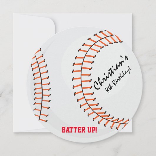 Uitnodigingen van de Baseball Sports Birthday Part (Voorkant)