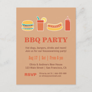 Uitnodigingen van de BBQ Housewarming Party