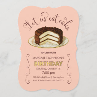 Uitnodigingen van de Birthday Cake Party
