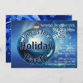 Uitnodigingen van de Blauwe Kerstfeestdag (Voorkant / Achterkant)