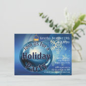 Uitnodigingen van de Blauwe Kerstfeestdag (Staand voorkant)