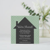 Uitnodigingen van de blauwe Stippen House Warming  (Staand voorkant)