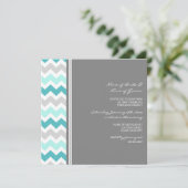 Uitnodigingen van de blauwgroen Gray Chevron Engag (Staand voorkant)