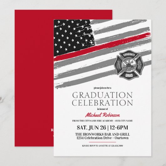 Uitnodigingen van de brandweerdienst (Voorkant / Achterkant)