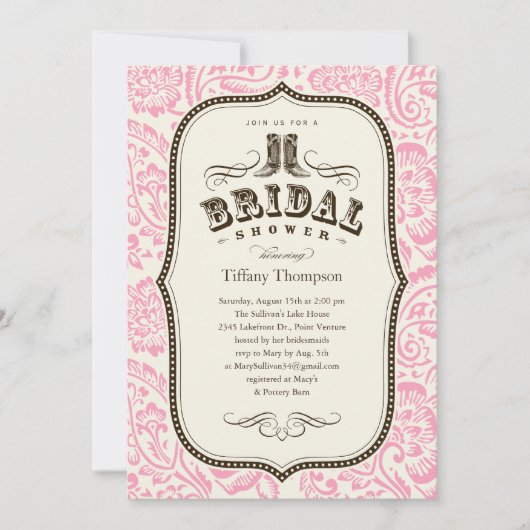 Uitnodigingen van de Bridal van het land (Voorkant)