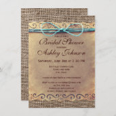 Uitnodigingen van de  Bridal van het Rustic Land (Voorkant / Achterkant)