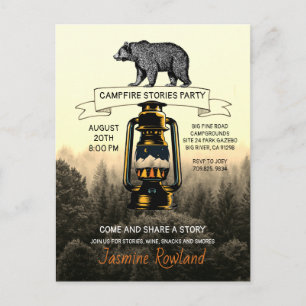 Uitnodigingen van de Campfire Party van het Beer R