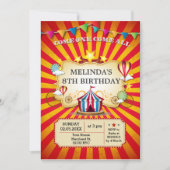 Uitnodigingen van de carnaval kinder circus Birthd (Voorkant)