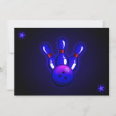 Uitnodigingen van de Cosmic Glow Bowling-partij (Achterkant)