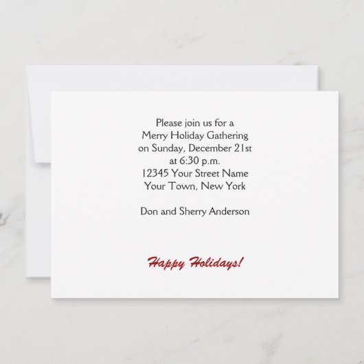 Uitnodigingen van de Deer Winter Scene Holiday (Achterkant)