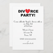 Uitnodigingen van de "Divorce Party" (Voorkant / Achterkant)