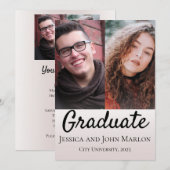 Uitnodigingen van de dubbel-Graduation Partij (Voorkant / Achterkant)