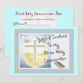 Uitnodigingen van de eerste Heilige Communiedag (Voorkant / Achterkant)
