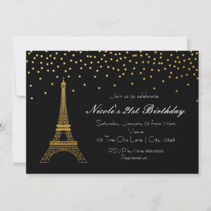 Uitnodigingen van de Eiffeltoren van Parijs (Black