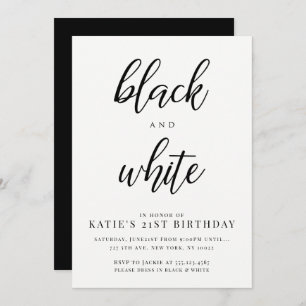 Uitnodigingen van de Elegant Black and White Party
