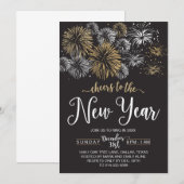 Uitnodigingen van de Eve Party van het zwarte en g (Voorkant / Achterkant)