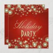 Uitnodigingen van de feestdag, champagnebubbels (Voorkant / Achterkant)