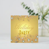 Uitnodigingen van de feestdag, champagnebubbels (Staand voorkant)