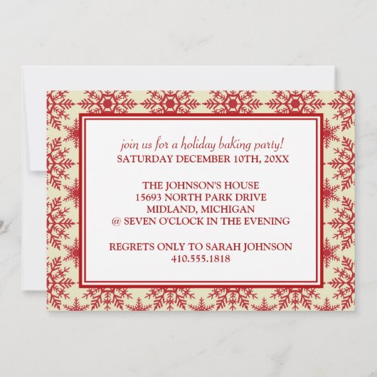 Uitnodigingen van de feestdag Cookie Baking Party (Achterkant)
