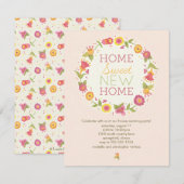 Uitnodigingen van de Floral Wreath House Warming P (Voorkant / Achterkant)