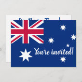 Uitnodigingen van de Fun Australian Flag Party (Voorkant / Achterkant)