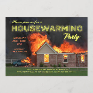Uitnodigingen van de Funny Housewarming Party   En