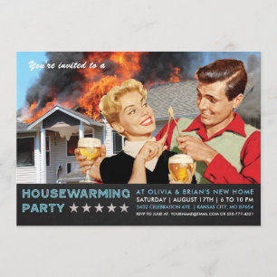 Uitnodigingen van de Funny Housewarming Party In