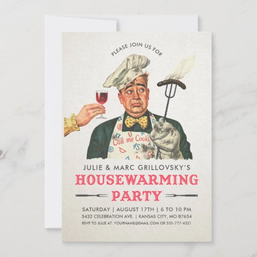 Uitnodigingen van de Funny Housewarming Party | Vi (Voorkant)