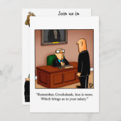 Uitnodigingen van de Funny Retirement Party (Voorkant / Achterkant)