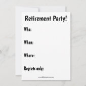 Uitnodigingen van de Funny Retirement Party (Achterkant)