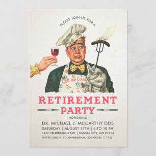 Uitnodigingen van de Funny Retirement Party   Vint