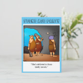 Uitnodigingen van de Funny Stone Age Party (Staand voorkant)