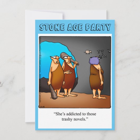 Uitnodigingen van de Funny Stone Age Party (Voorkant)