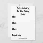 Uitnodigingen van de funny Wine Tasting Party (Achterkant)