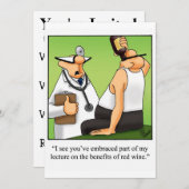 Uitnodigingen van de funny Wine Tasting Party (Voorkant / Achterkant)