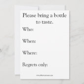 Uitnodigingen van de funny Wine Tasting Party (Achterkant)
