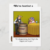 Uitnodigingen van de funny Wine Tasting Party (Voorkant / Achterkant)