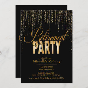 Uitnodigingen van de Gold- en zwarte Pensioenparti