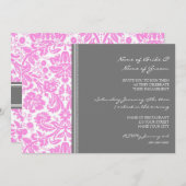 Uitnodigingen van de Gray Pink Pattern Engagement  (Voorkant / Achterkant)