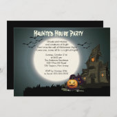 Uitnodigingen van de Halloween-partij op het hoofd (Voorkant / Achterkant)