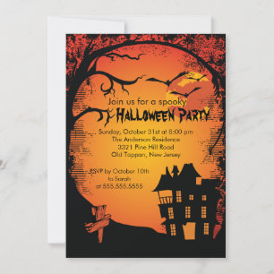 Uitnodigingen van de Halloween-partij op het hoofd