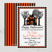 Uitnodigingen van de Halloween-partij op het hoofd (Voorkant / Achterkant)