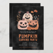 Uitnodigingen van de Halloween Pumpkin Carving Par (Voorkant / Achterkant)