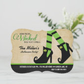 Uitnodigingen van de Halloween Wyed Witch Hallowee (Staand voorkant)