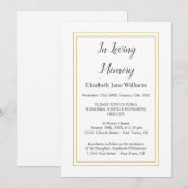 Uitnodigingen van de Memorial Service | Eenvoudige (Voorkant / Achterkant)