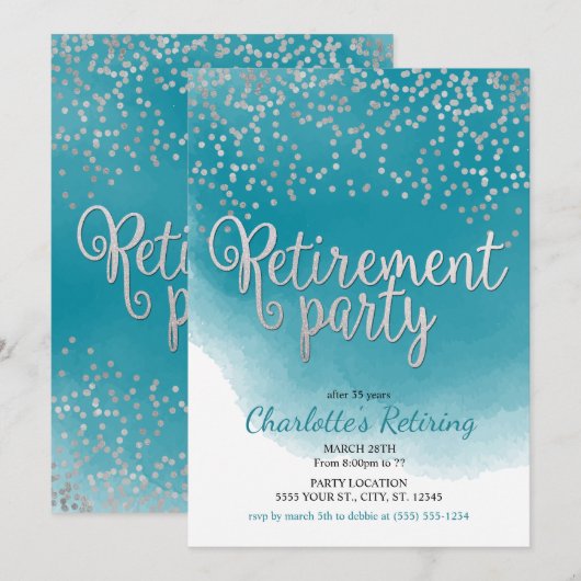 Uitnodigingen van de moderne Pensioenpartij (Voorkant / Achterkant)