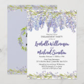 Uitnodigingen van de Paarse Floral Engagement Part (Voorkant / Achterkant)