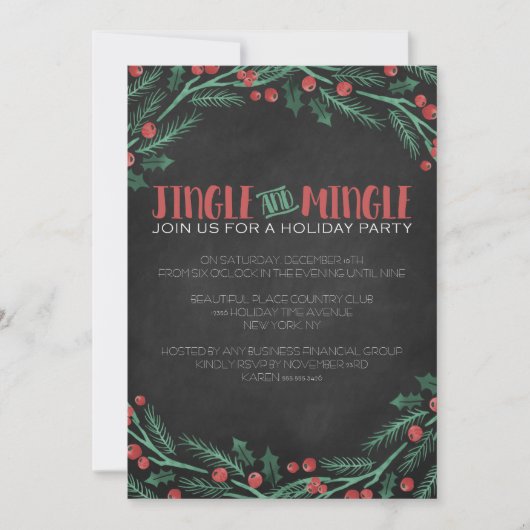 Uitnodigingen van de partij Chalk Jingle en Mingle (Voorkant)